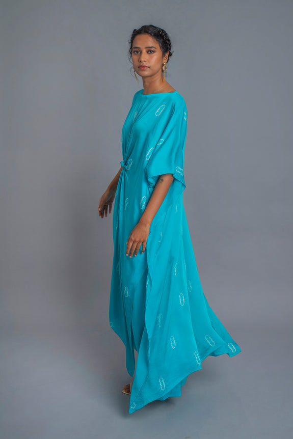 Stephany Silk Tie-dye Knot Kaftan Set - Republic of Mode