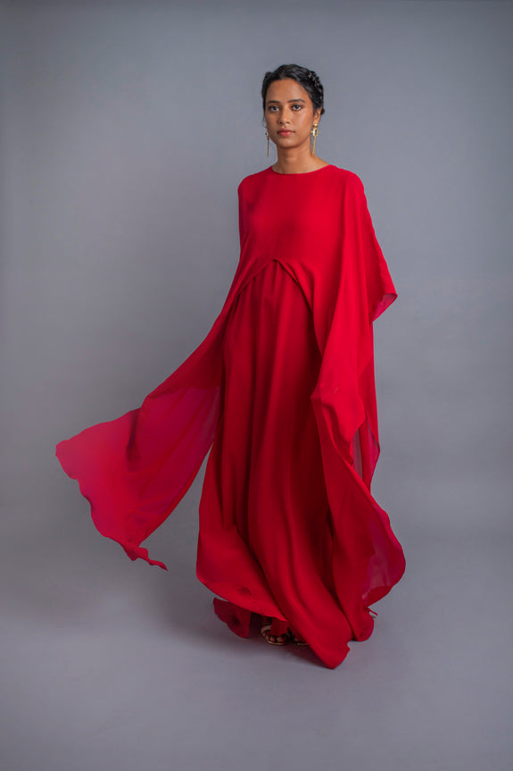 Stephany Silk Side Draped Layered Dress - Republic of Mode