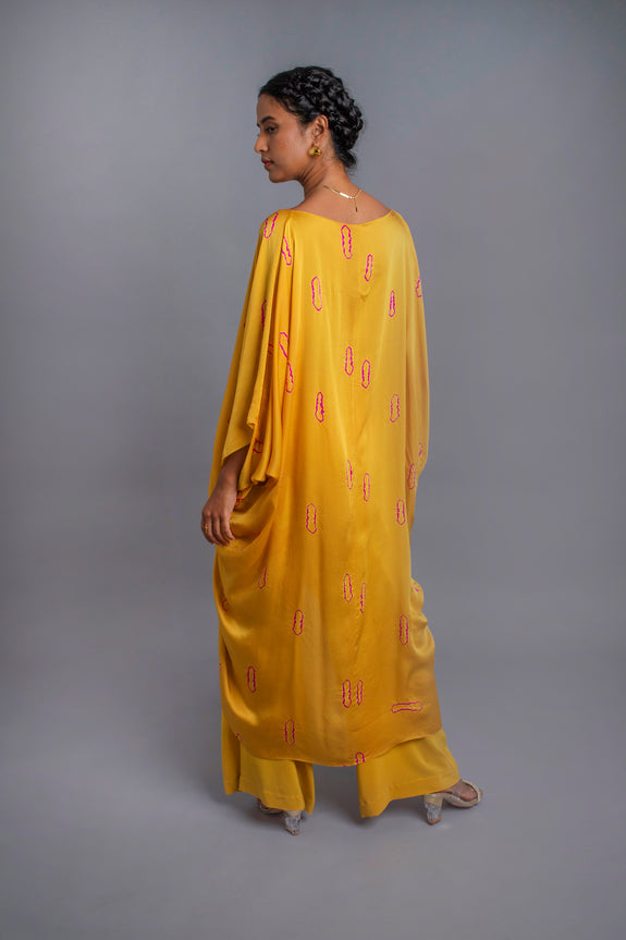 Stephany Silk Tie-dye Draped Kaftan Set - Republic of Mode