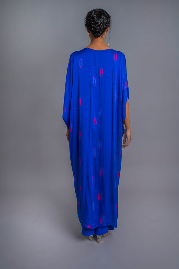 Stephany Silk Front Tie-up Tie-dye Kaftan Set - Republic of Mode