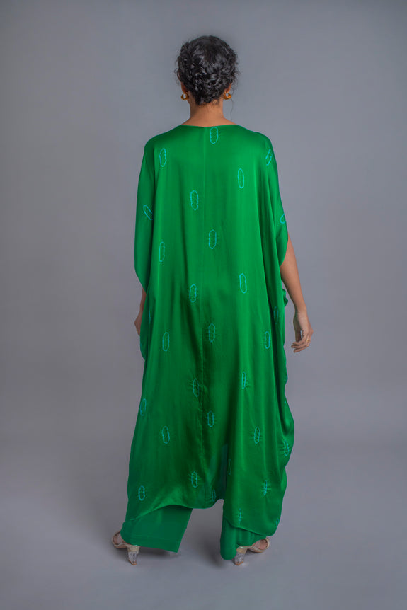 Stephany Silk Top Knot Tie-dye Kaftan Set - Republic of Mode
