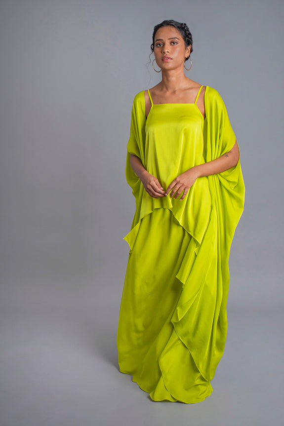 Stephany Silk Side Draped Skirt Set with Jacket - Republic of Mode