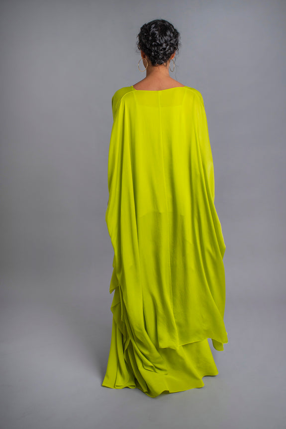 Stephany Silk Side Draped Skirt Set with Jacket - Republic of Mode