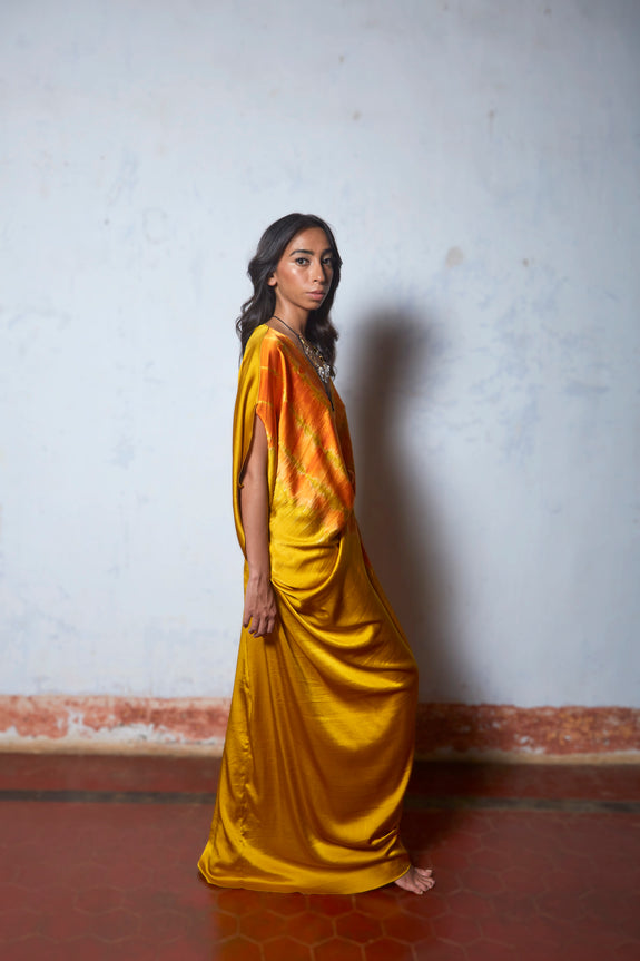 Stephany Silk Knotted Leheriya Dress - Republic of Mode