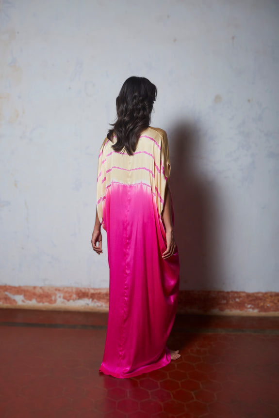 Stephany Silk Knotted Front Tieup Leheriya Dress - Republic of Mode
