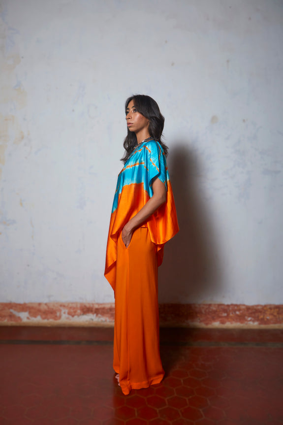 Stephany Silk One Shoulder Leheriya Set - Republic of Mode