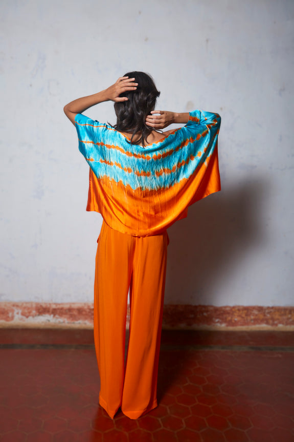 Stephany Silk One Shoulder Leheriya Set - Republic of Mode