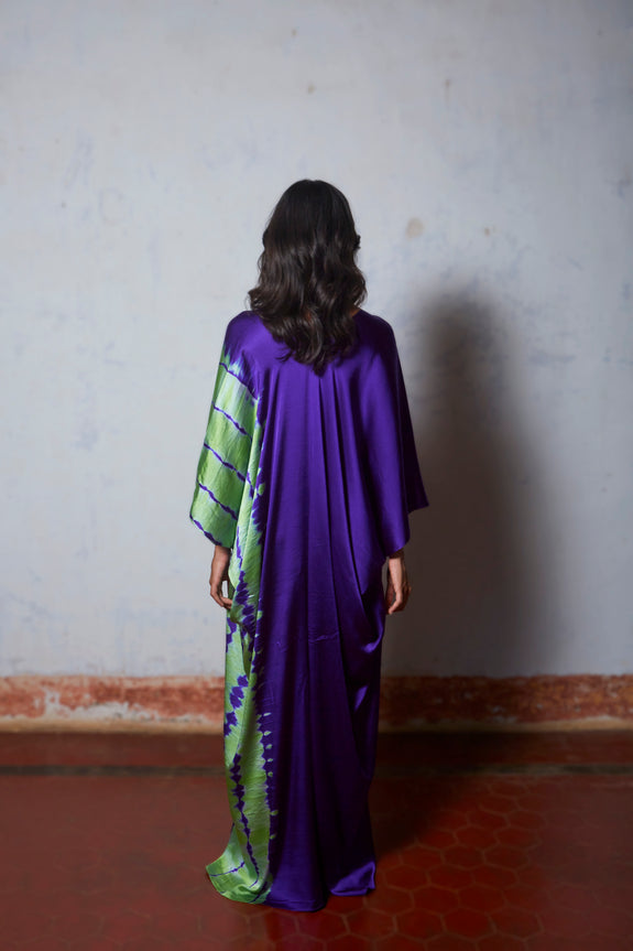 Stephany Silk Knotted Leheriya Kaftan Dress - Republic of Mode