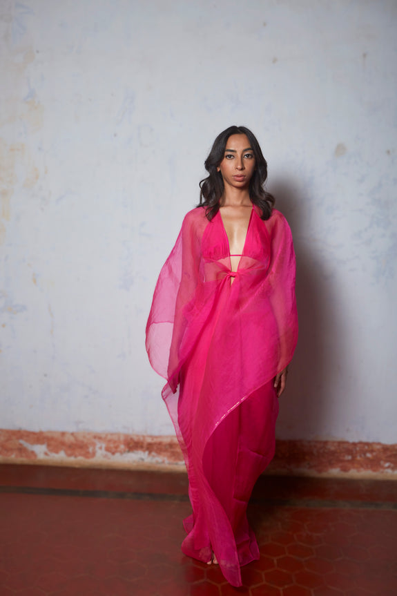 Stephany Silk Knotted Organza Jacket Set - Republic of Mode