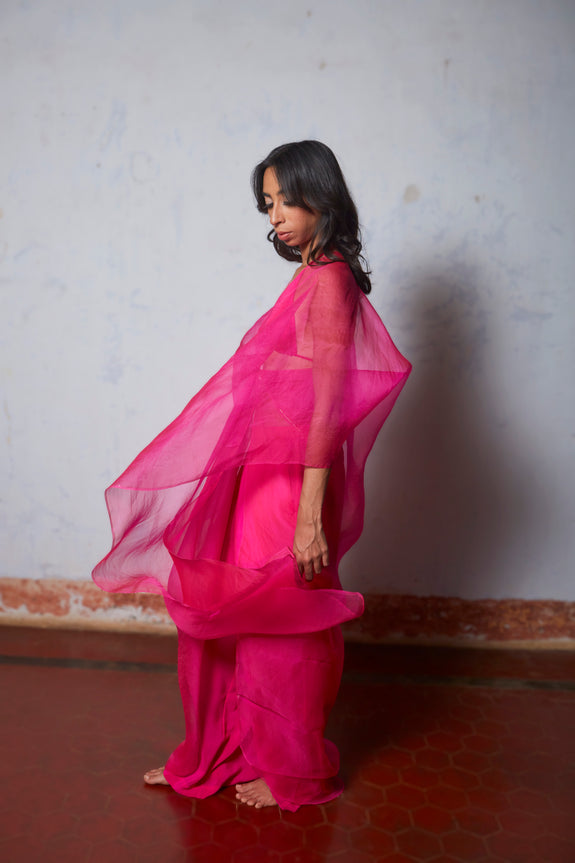 Stephany Silk Knotted Organza Jacket Set - Republic of Mode