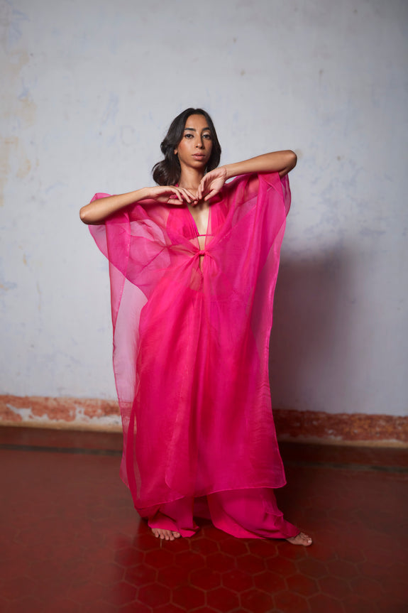 Stephany Silk Knotted Organza Jacket Set - Republic of Mode