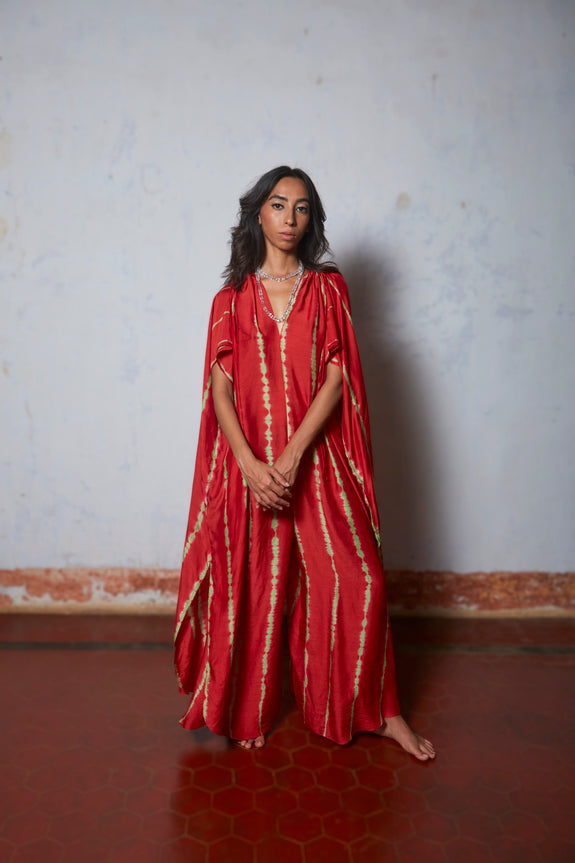 Stephany Cotton Silk Leheriya Jumpsuit - Republic of Mode