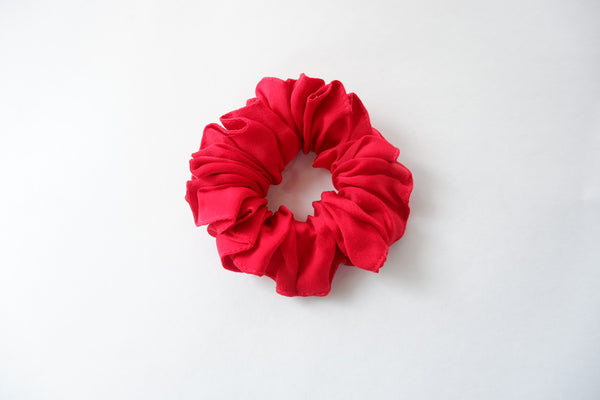 Stephany Cotton Satin Red Scrunchy - Republic of Mode