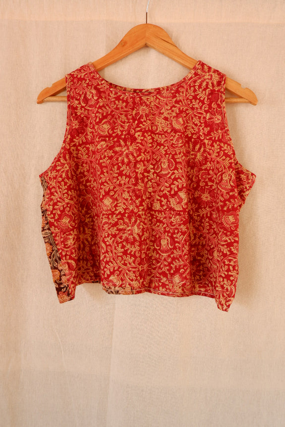 Stephany Khadi Cotton Sleeveless Printed Crop Top - Republic of Mode