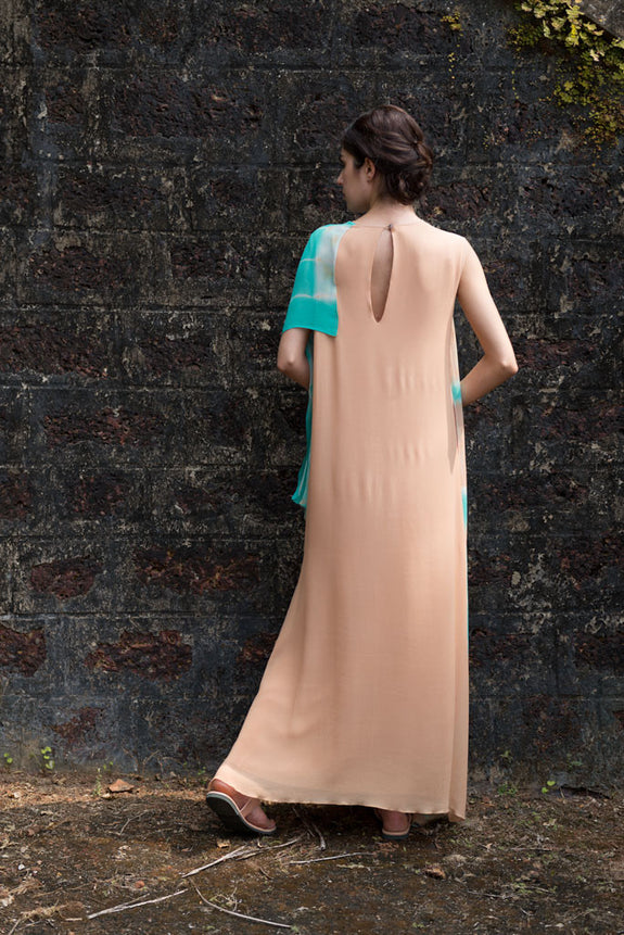 Stephany Silk Fold-Dye Draped Maxi Dress - Republic of Mode