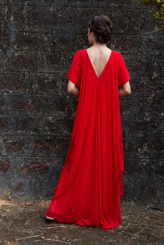 Stephany Silk Back Draped Dress - Republic of Mode