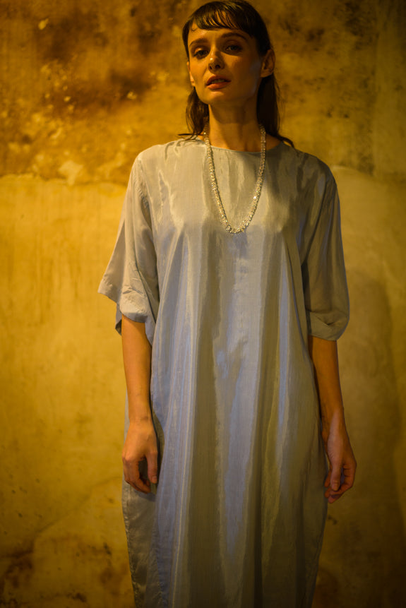 Stephany Cotton Silk High Neck Easy Dress - Republic of Mode