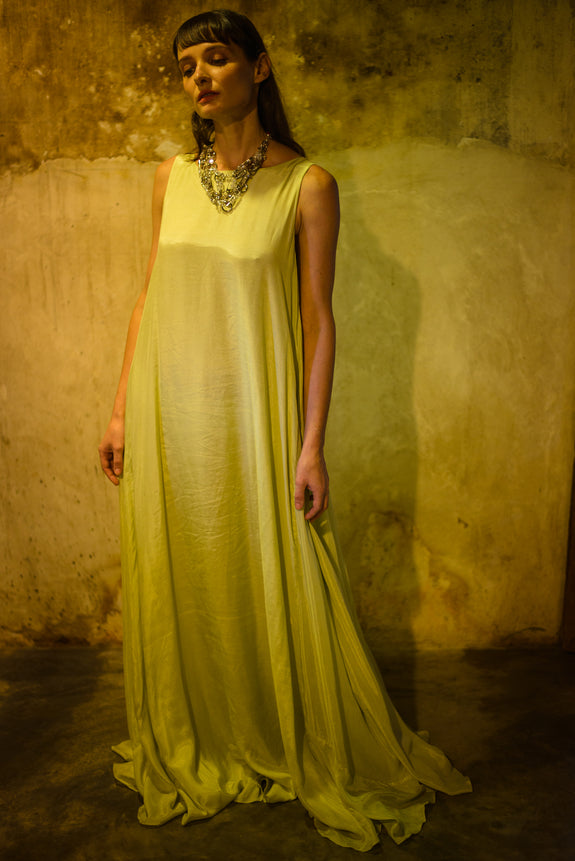 Stephany Cotton Silk Low Back Long Dress - Republic of Mode