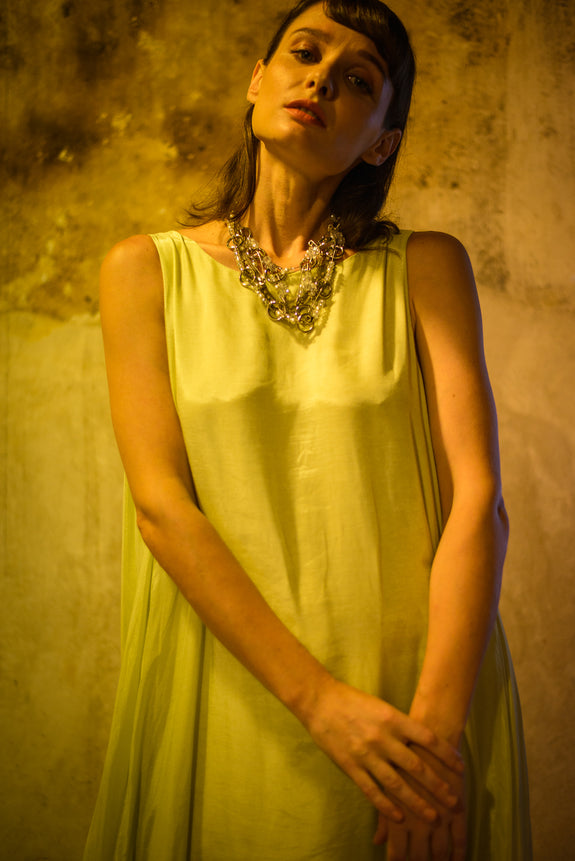Stephany Cotton Silk Low Back Long Dress - Republic of Mode