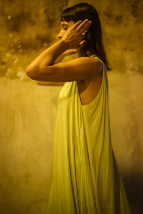 Stephany Cotton Silk Low Back Long Dress - Republic of Mode