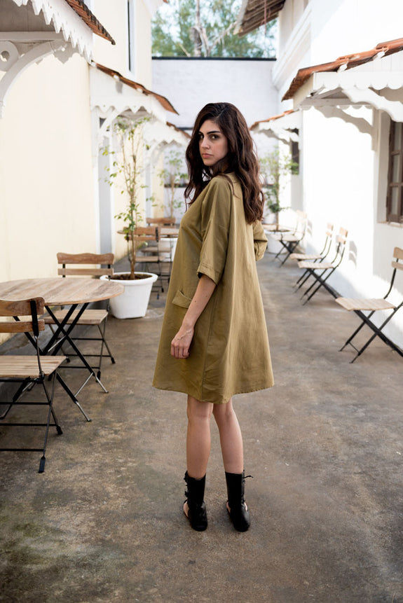 Creamoda Roll-Up Sleeve Dress - Republic of Mode