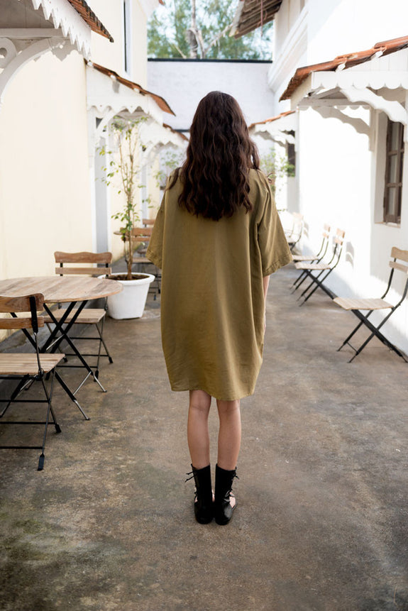 Creamoda Roll-Up Sleeve Dress - Republic of Mode