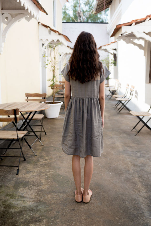 Creamoda Smock Dress w/ Placket Detail - Republic of Mode