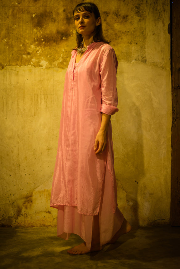 Stephany Cotton Silk Shirt Style Tunic Set - Republic of Mode