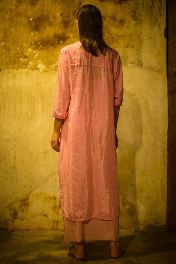Stephany Cotton Silk Shirt Style Tunic Set - Republic of Mode