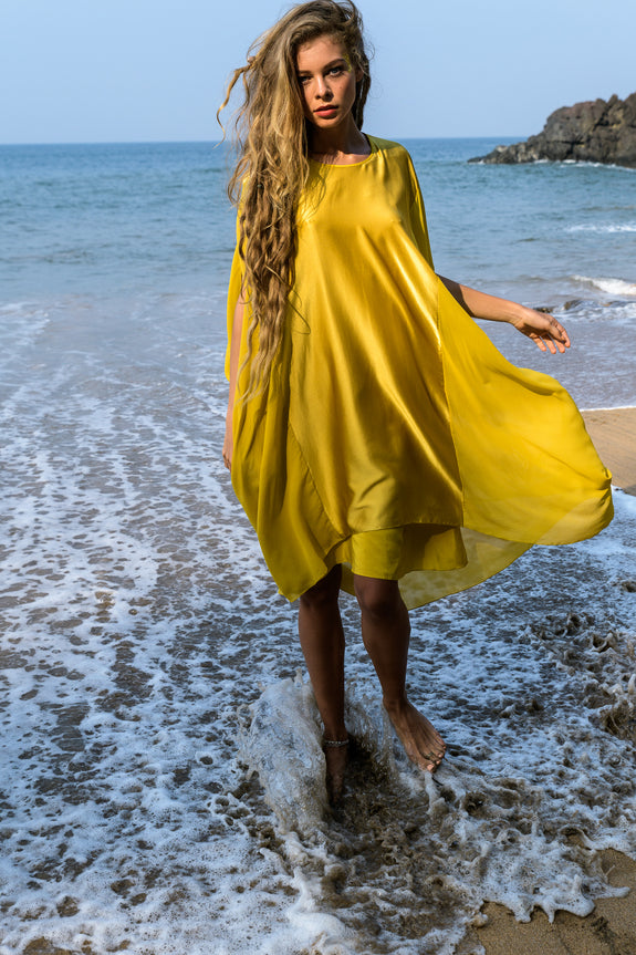 Stephany Silk Paneled Tunic Dress - Republic of Mode
