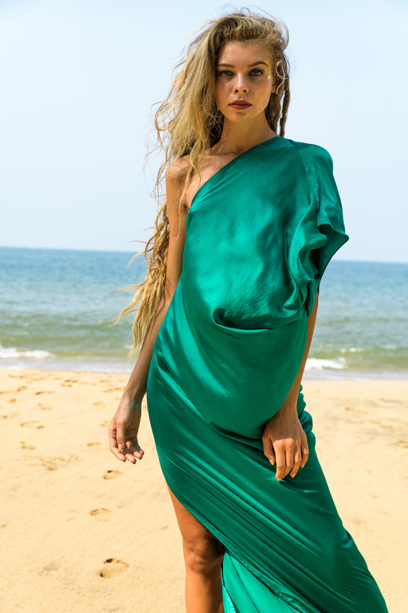 Stephany Silk One Shoulder Dress - Republic of Mode