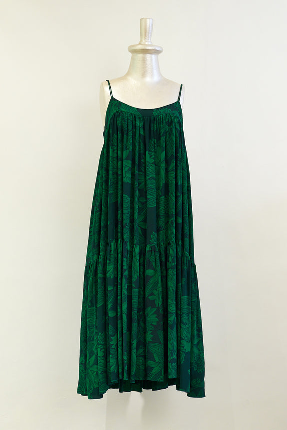 Stephany Leaf Print Strappy Midi Dress - Republic of Mode