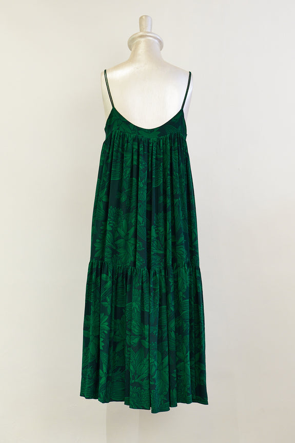 Stephany Leaf Print Strappy Midi Dress - Republic of Mode