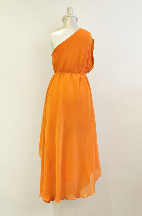 Stephany Silk Tie-Dye One Shoulder Dress - Republic of Mode