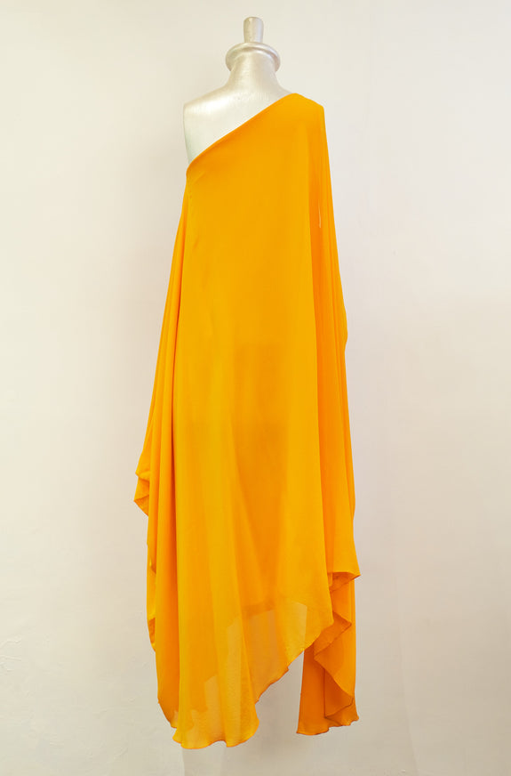 Stephany Silk Fold-Dye Godess One Shoulder Dress - Republic of Mode