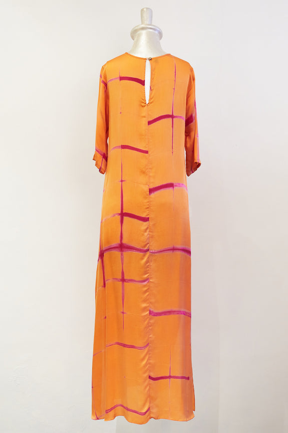 Stephany Silk Tie-Dye High Neck Long Dress - Republic of Mode
