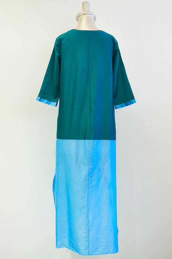 Stephany Silk Chanderi V-Neck Tunic with Side Slits - Republic of Mode