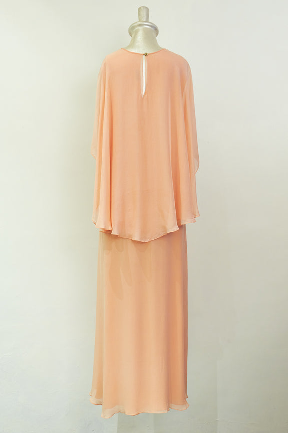 Stephany Silk Cape Dress - Republic of Mode