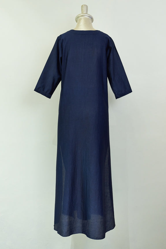 Stephany Silk Chanderi V-Neck Tunic with Side Slits - Republic of Mode