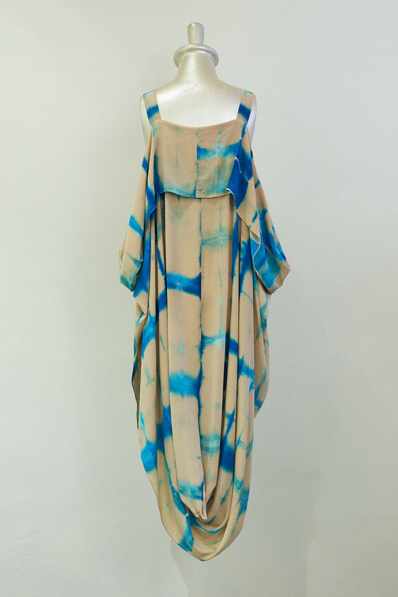 Stephany Silk Fold-Dye Draped Strap Dress - Republic of Mode