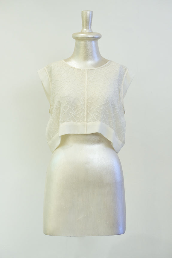 Stephany Silk Sheer Crop Top - Republic of Mode
