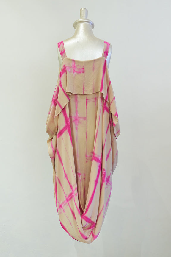 Stephany Silk Fold-Dye Draped Strap Dress - Republic of Mode