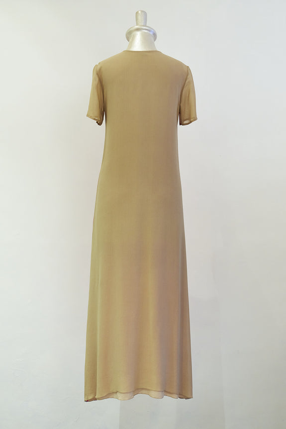 Stephany Silk Color-Block Long Shift Dress - Republic of Mode