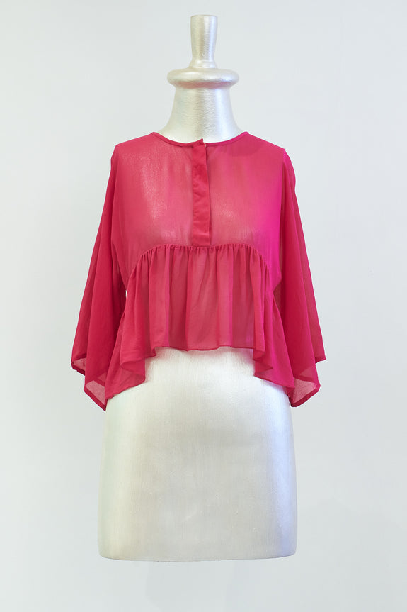Stephany Silk Gathered Sheer Cover-up - Republic of Mode