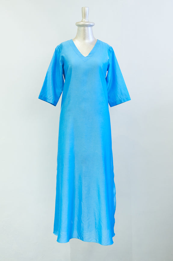 Stephany Silk Chanderi V-Neck Tunic w/ Side Slits - Republic of Mode