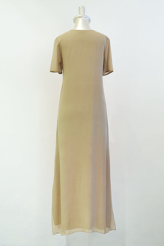 Stephany Silk Color-Block Long Shift Dress - Republic of Mode