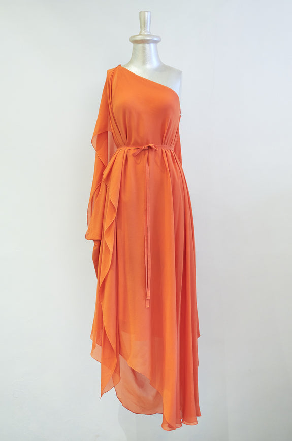 Stephany Silk Draped One Shoulder Dress - Republic of Mode