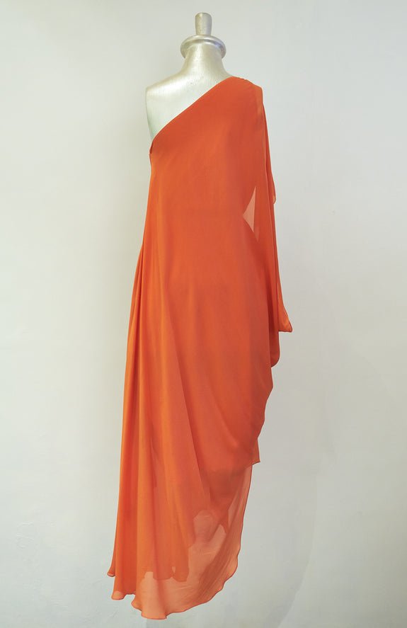 Stephany Silk Draped One Shoulder Dress - Republic of Mode
