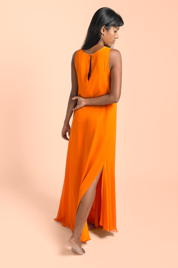 Stephany Silk Layered High Neck Dress - Republic of Mode