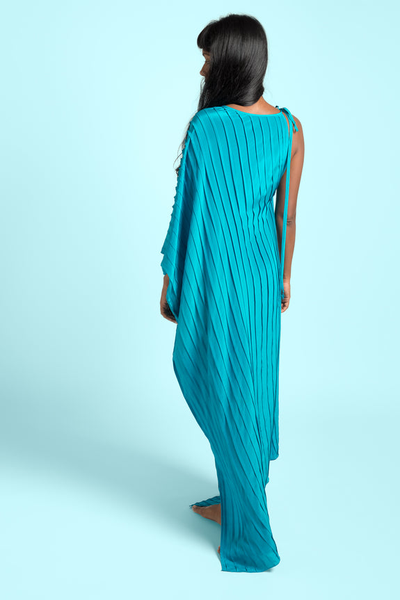 Stephany Silk One Shoulder Tie-up Dress - Republic of Mode